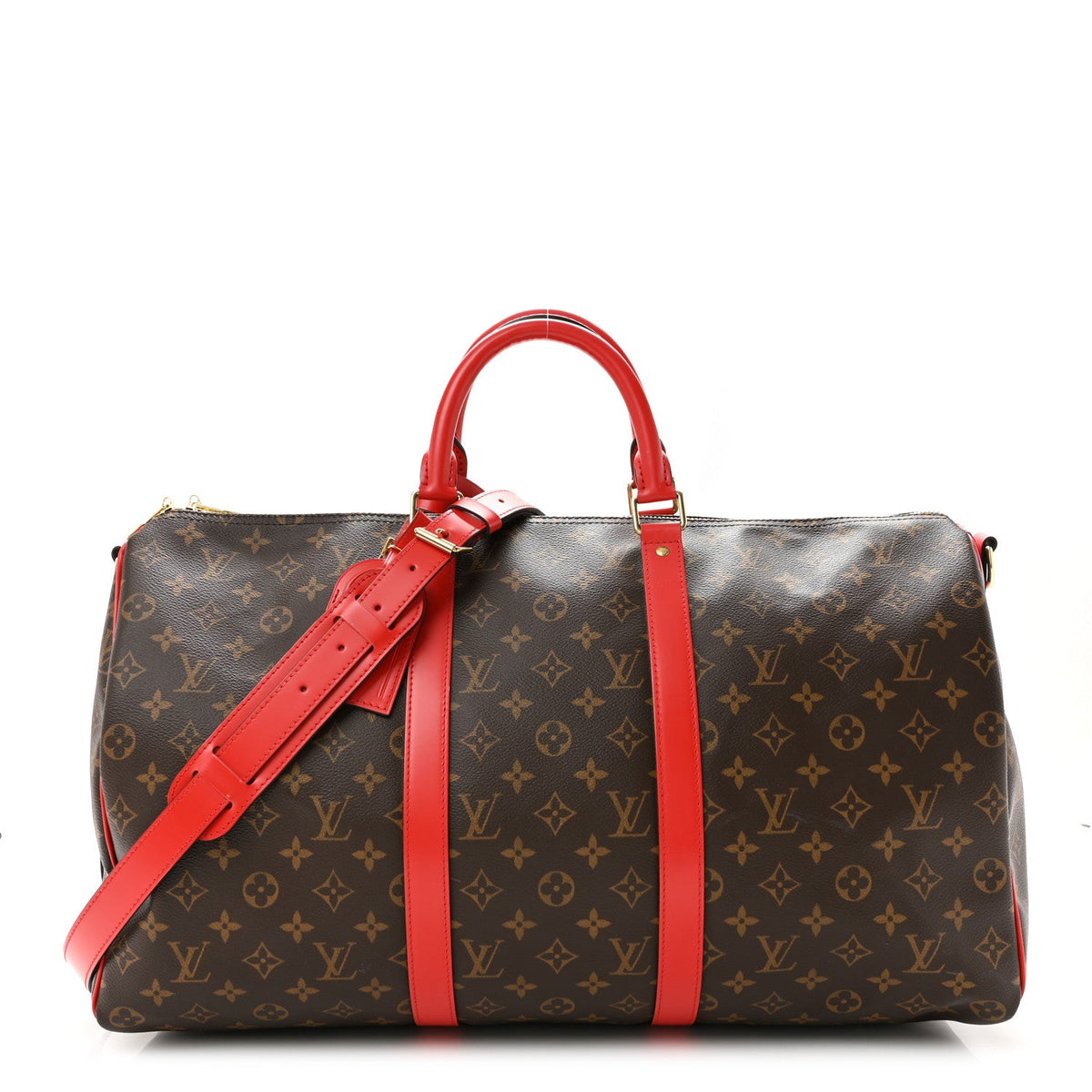 Calfskin Monogram Keepall Bandouliere 50 Coquelicot wholesalehk.shop