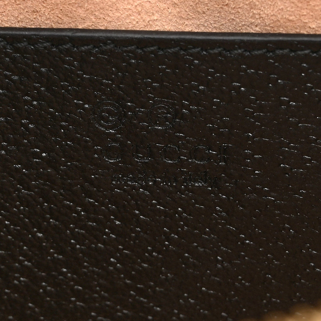 Textured Calfskin Web Small Ophidia Tote Bag Black wholesalehk.shop