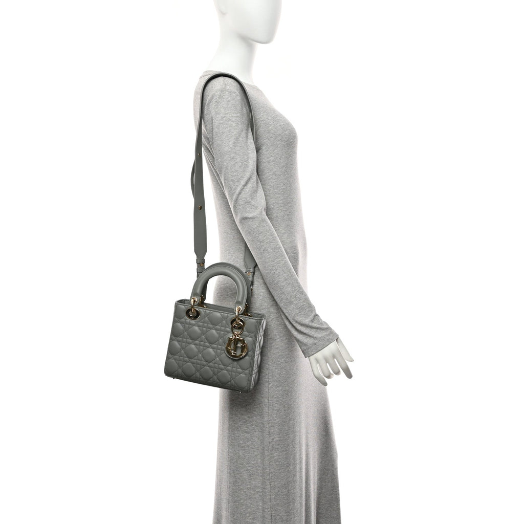 Lambskin Cannage Small My ABCDior Lady Dior Grey wholesalehk.shop