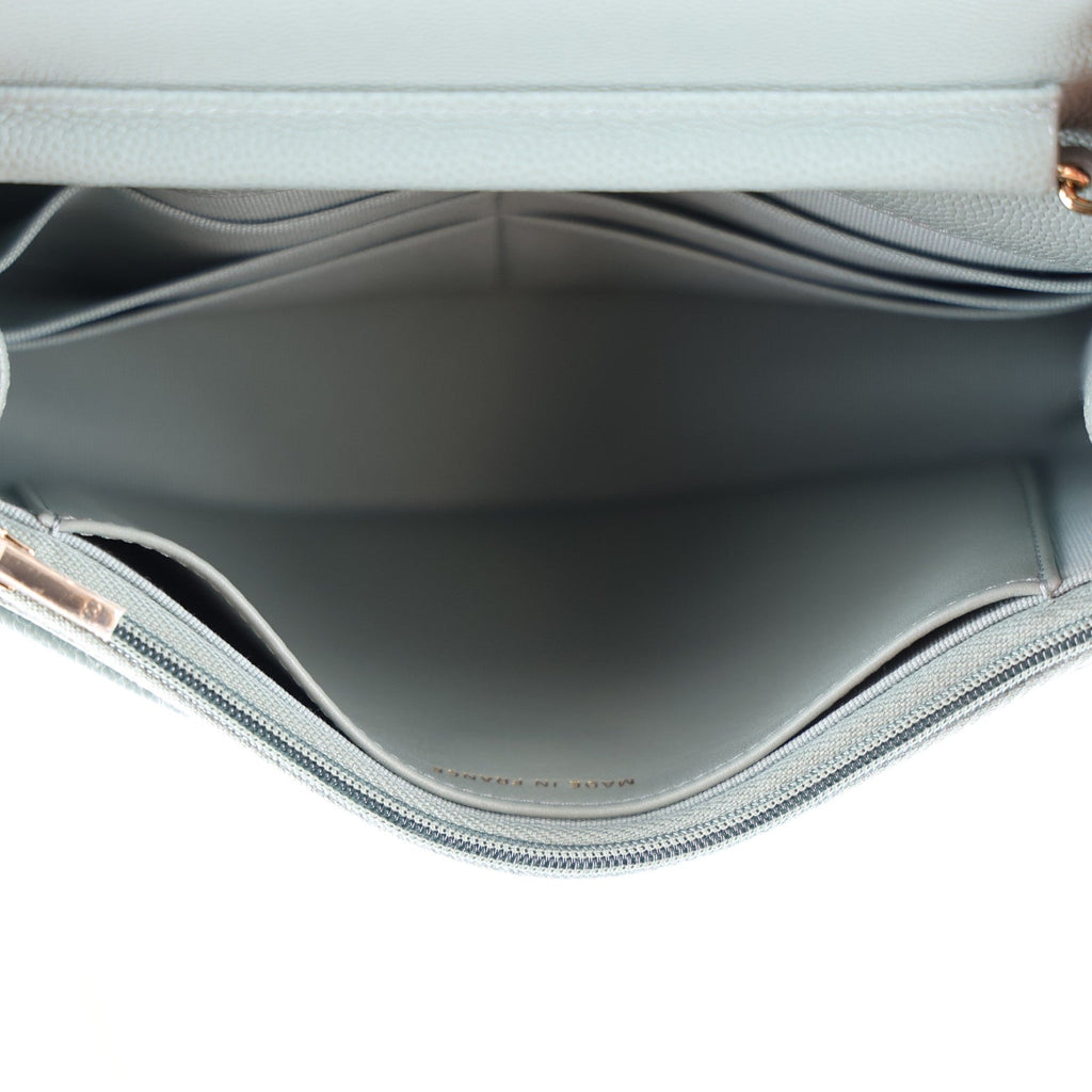 Caviar Quilted Wallet on Chain WOC Grey wholesalehk.shop