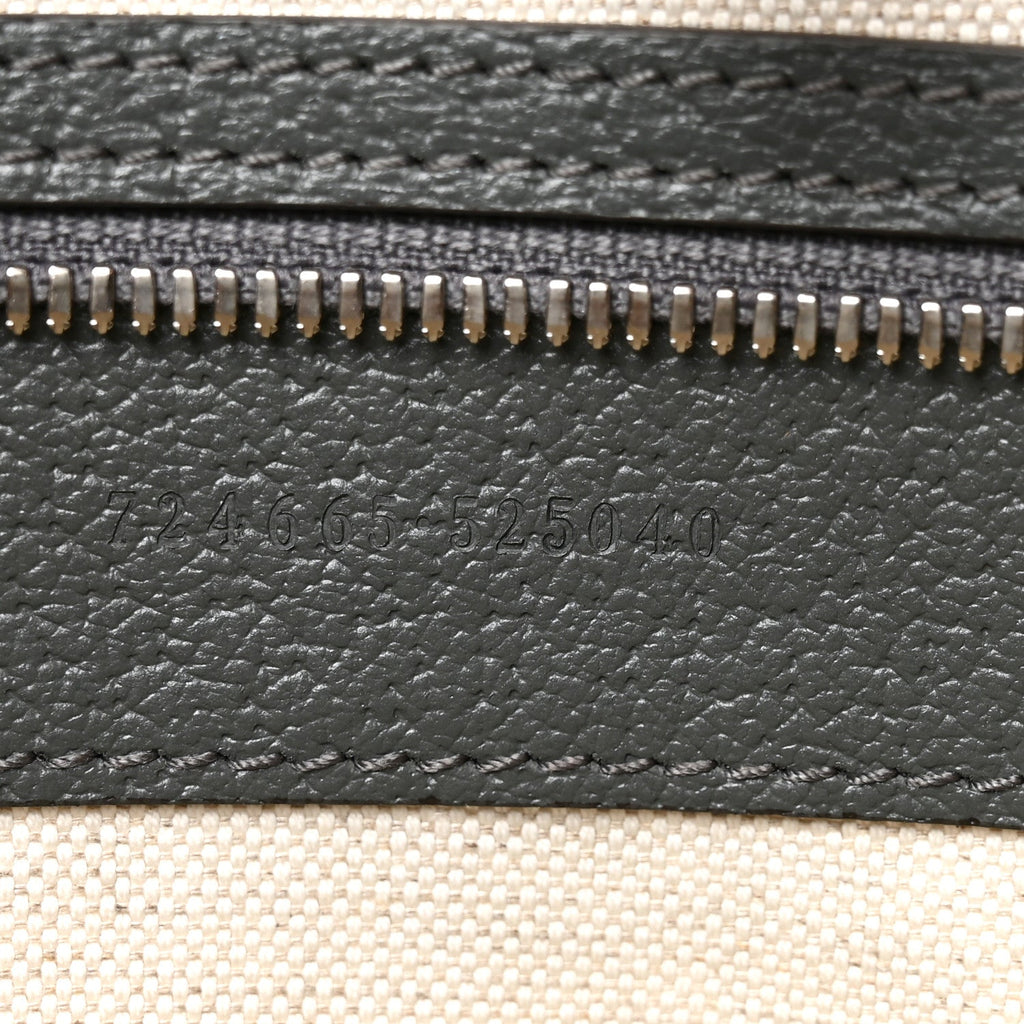 GG Supreme Monogram Textured Dollar Calfskin Large Ophidia Tote Bag Grey Black Graphite Grey wholesalehk.shop