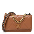 Lambskin Quilted Chanel 19 Wallet On Chain WOC Brown wholesalehk.shop