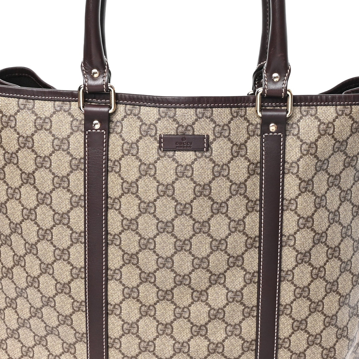 GG Plus Monogram Joy Vertical Tote Dark Brown wholesalehk.shop
