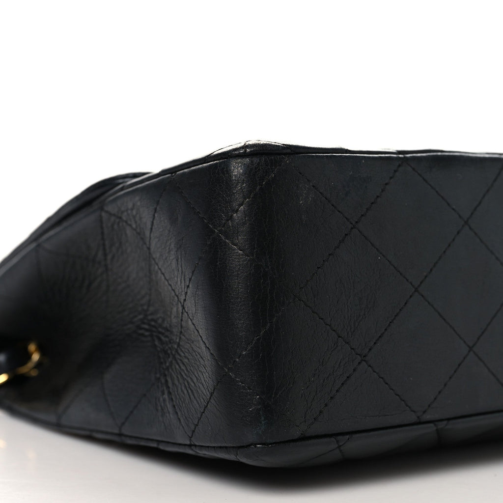 Lambskin Quilted Jumbo Double Flap Black wholesalehk.shop