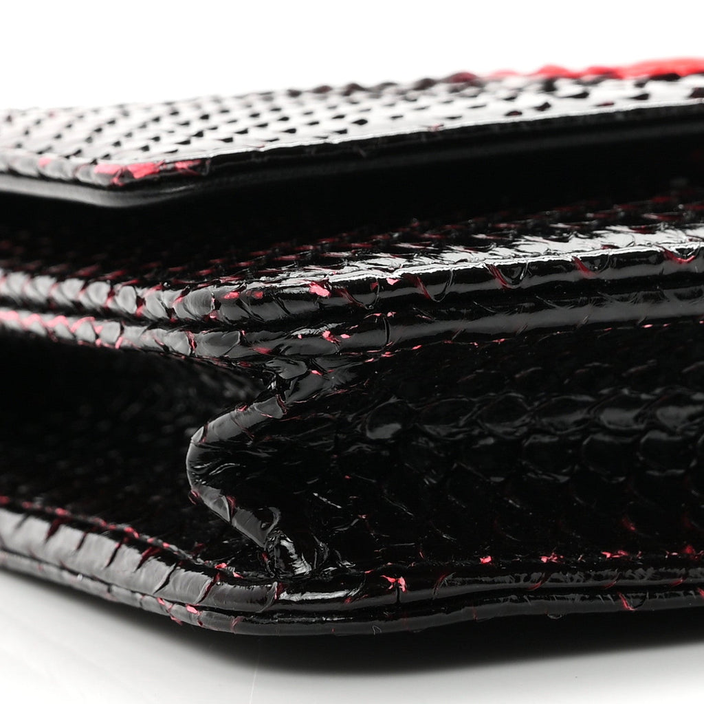 Snakeskin Wallet On Chain WOC Black Red wholesalehk.shop