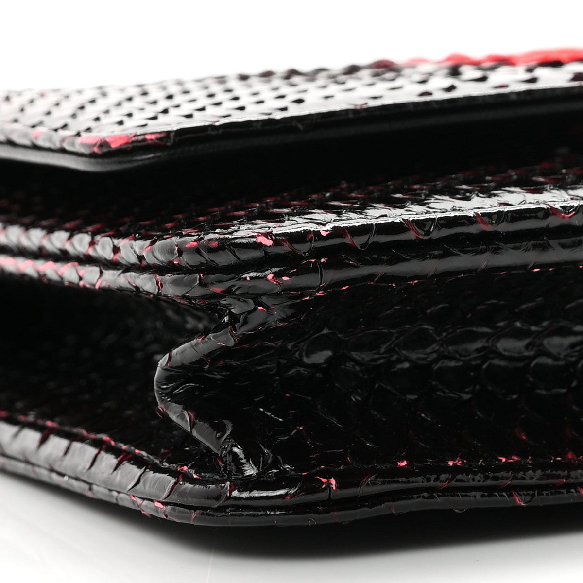 Snakeskin Wallet On Chain WOC Black Red wholesalehk.shop