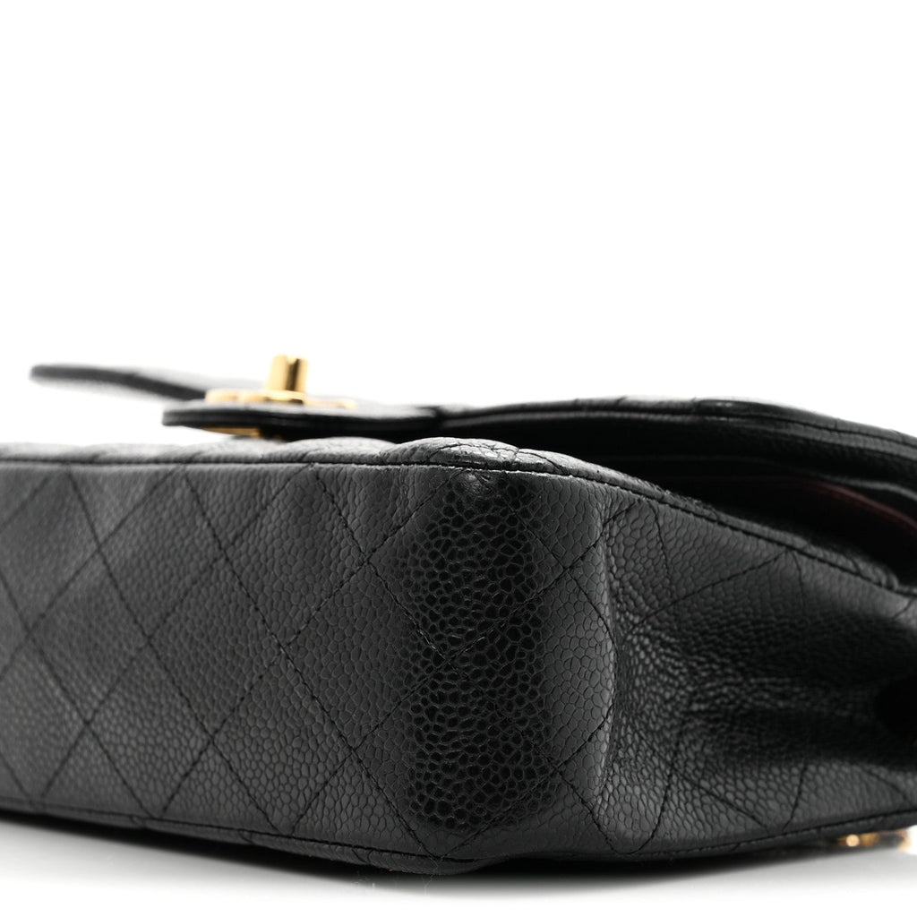 Caviar Quilted Small Double Flap Black wholesalehk.shop