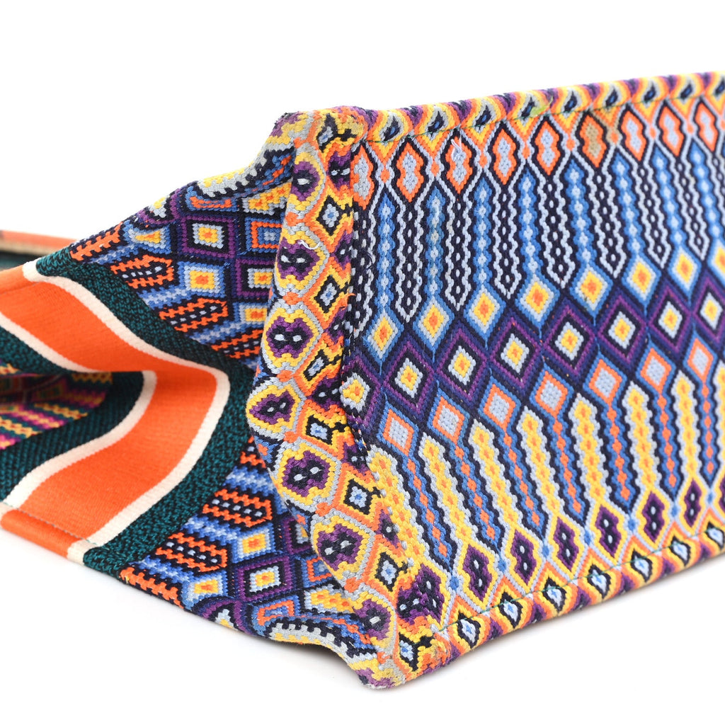 Canvas Embroidered Large Book Tote Orange Multicolor £¨ Direct shipment via from wholesalehk.shop