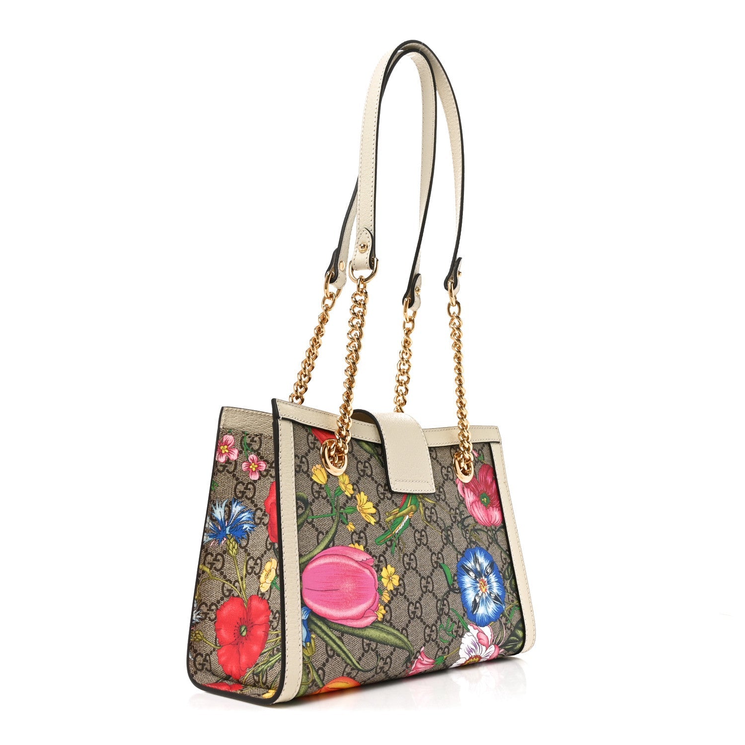 GG Supreme Monogram Flora Textured Calfskin Small Padlock Tote Beige Ebony Multicolor Mystic White £¨ Direct shipment via from wholesalehk.shop