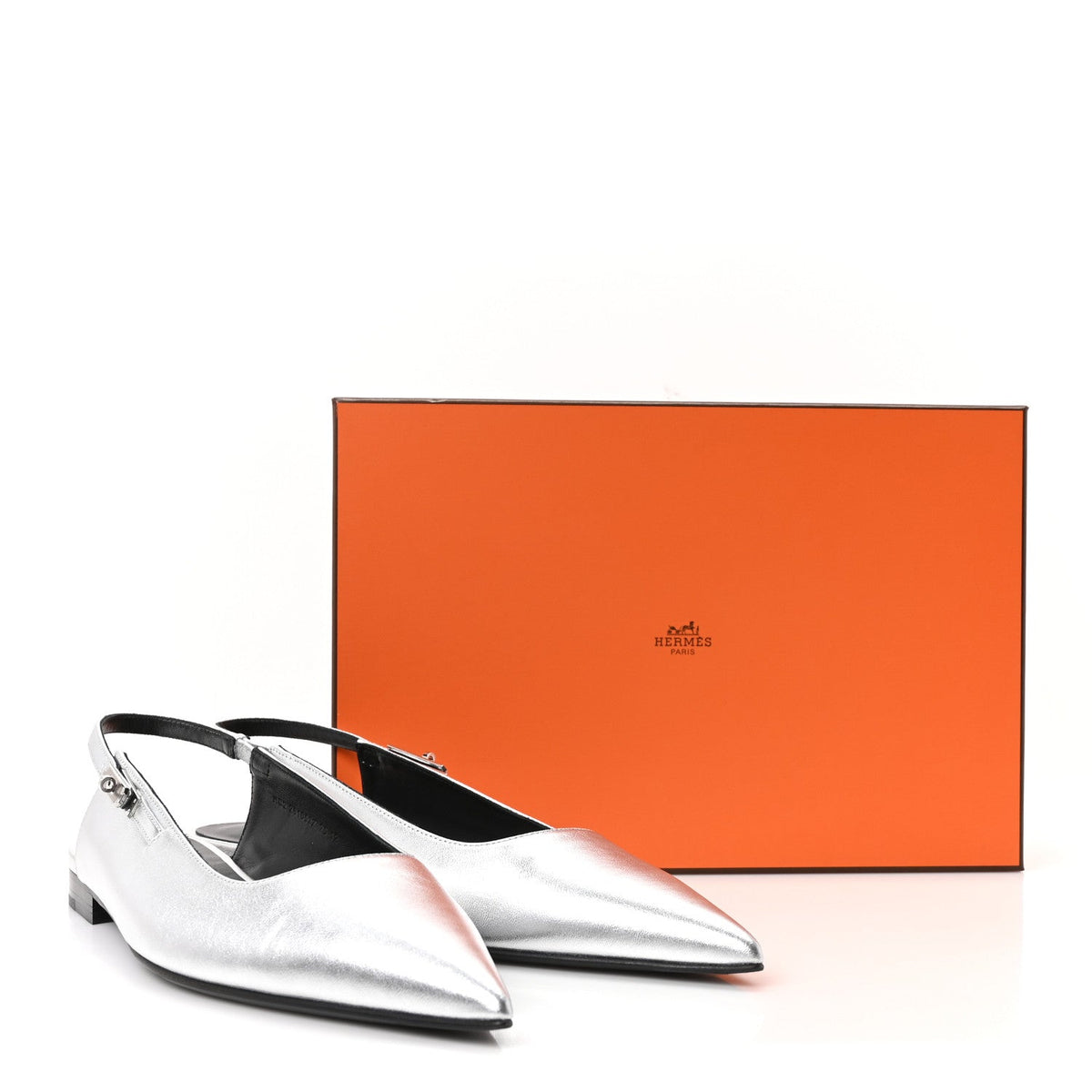 Nappa Lovely Slingback Flats 40 Gris Argent wholesalehk.shop