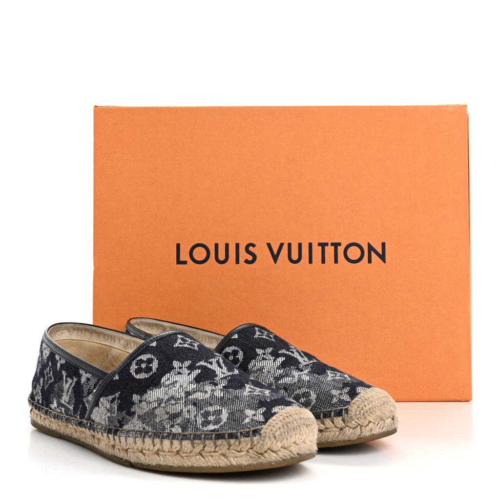 Monogram Denim Espadrille Flats 8.5 Blue £¨ Direct shipment via from wholesalehk.shop
