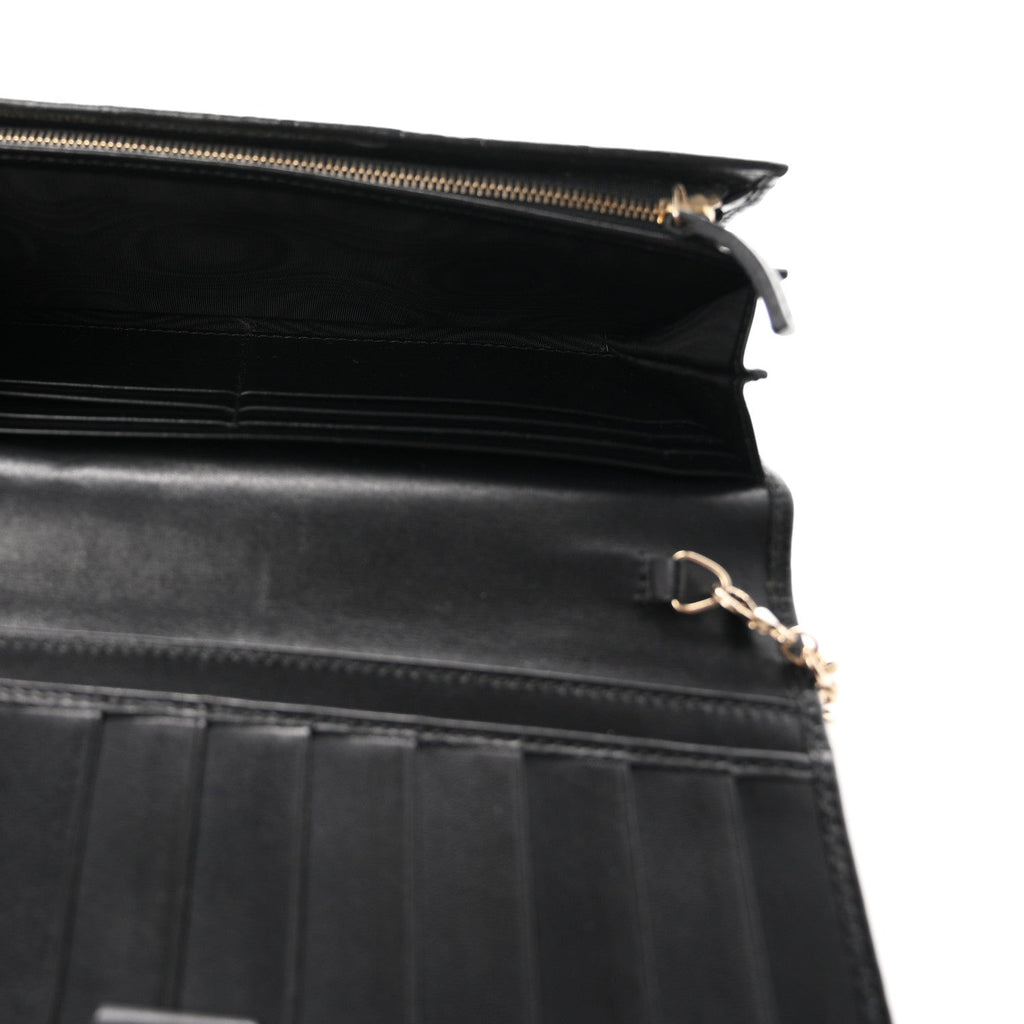 Guccissima Margaux Calfskin Metal Bar Chain Wallet Black £¨ Direct shipment via from wholesalehk.shop