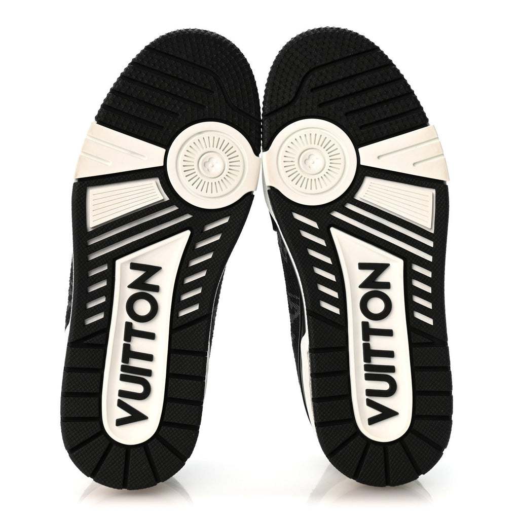 Calfskin Embossed Monogram Denim Womens LV Trainer Sneakers 35 Black £¨ Direct shipment via from wholesalehk.shop