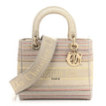 Canvas Embroidered Medium Lady D-Lite Beige Multicolor wholesalehk.shop