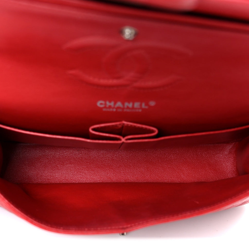 Caviar Quilted Medium Double Flap Red wholesalehk.shop