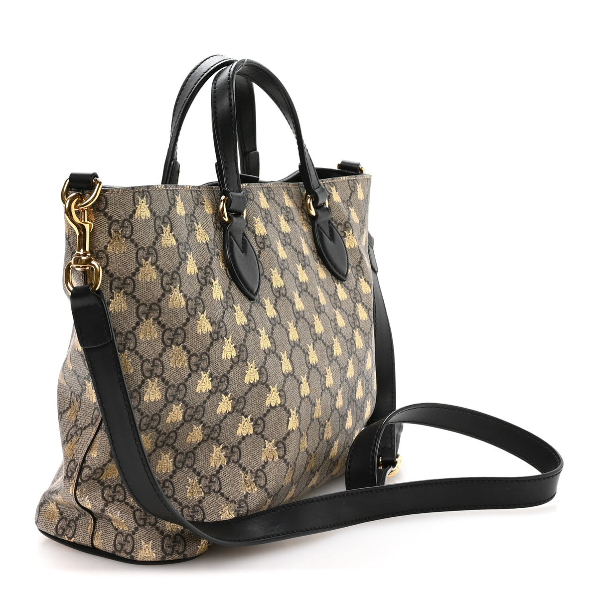 Soft GG Supreme Monogram Bees Small Crossbody Tote Beige Oro Black wholesalehk.shop