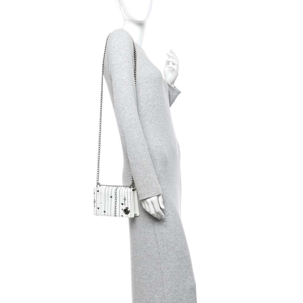 Calfskin Printed Mini Diorama Flap Bag White ¡§ Direct shipment via from wholesalehk.shop