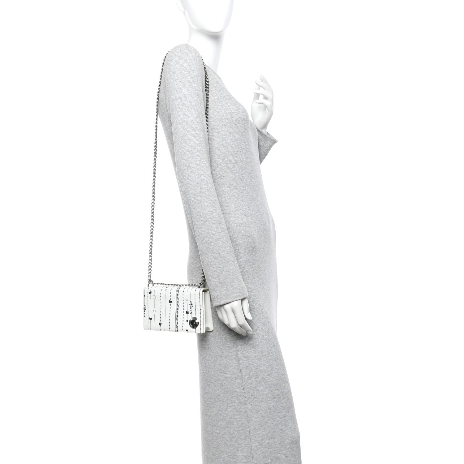 Calfskin Printed Mini Diorama Flap Bag White ¡§ Direct shipment via from wholesalehk.shop