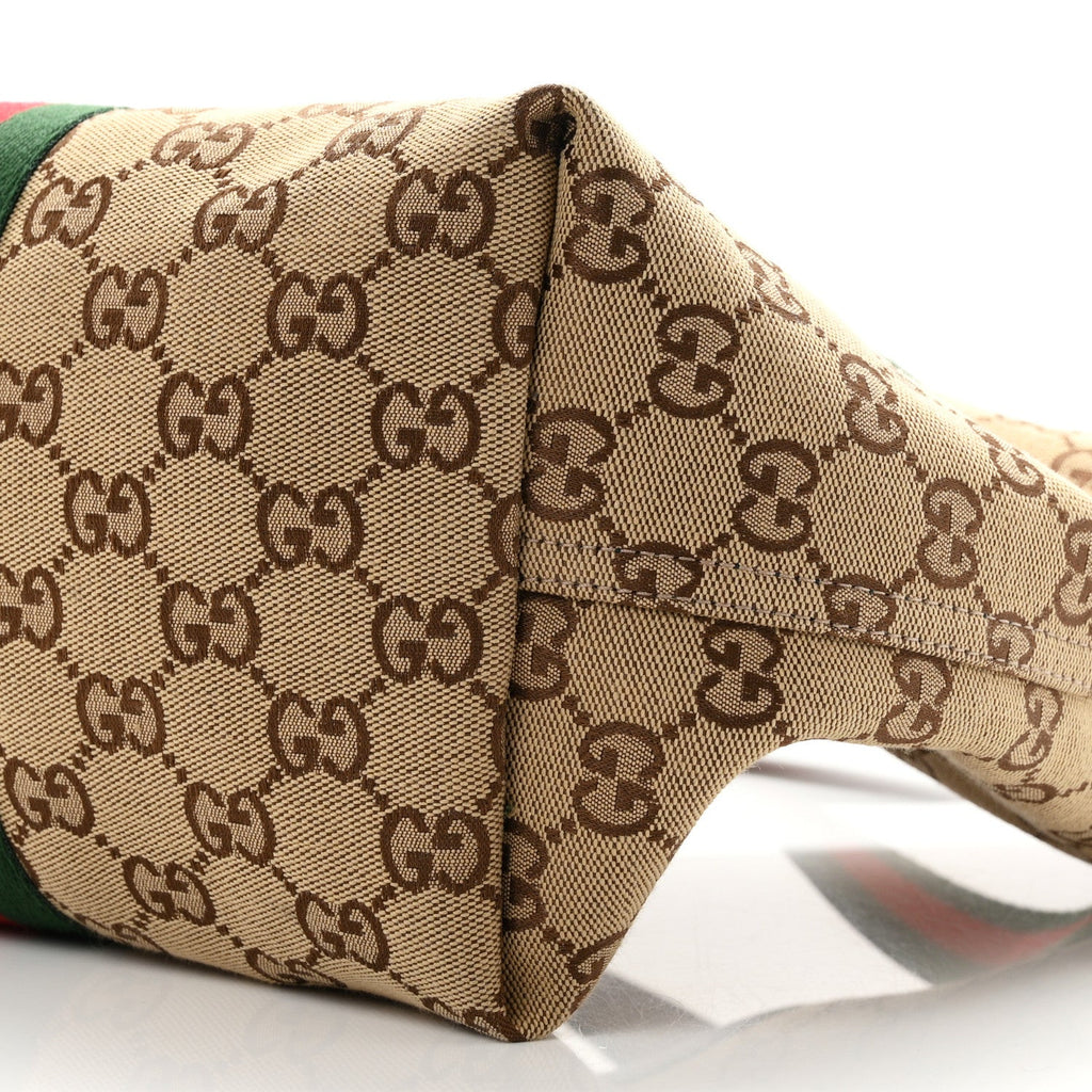 Monogram Web Small Giglio Tote Beige Dark Brown wholesalehk.shop