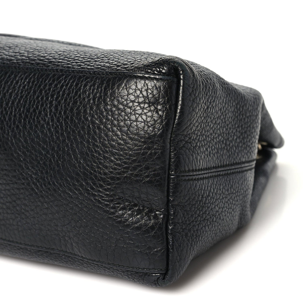 Pebbled Calfskin Medium Soho Chain Shoulder Bag Black wholesalehk.shop