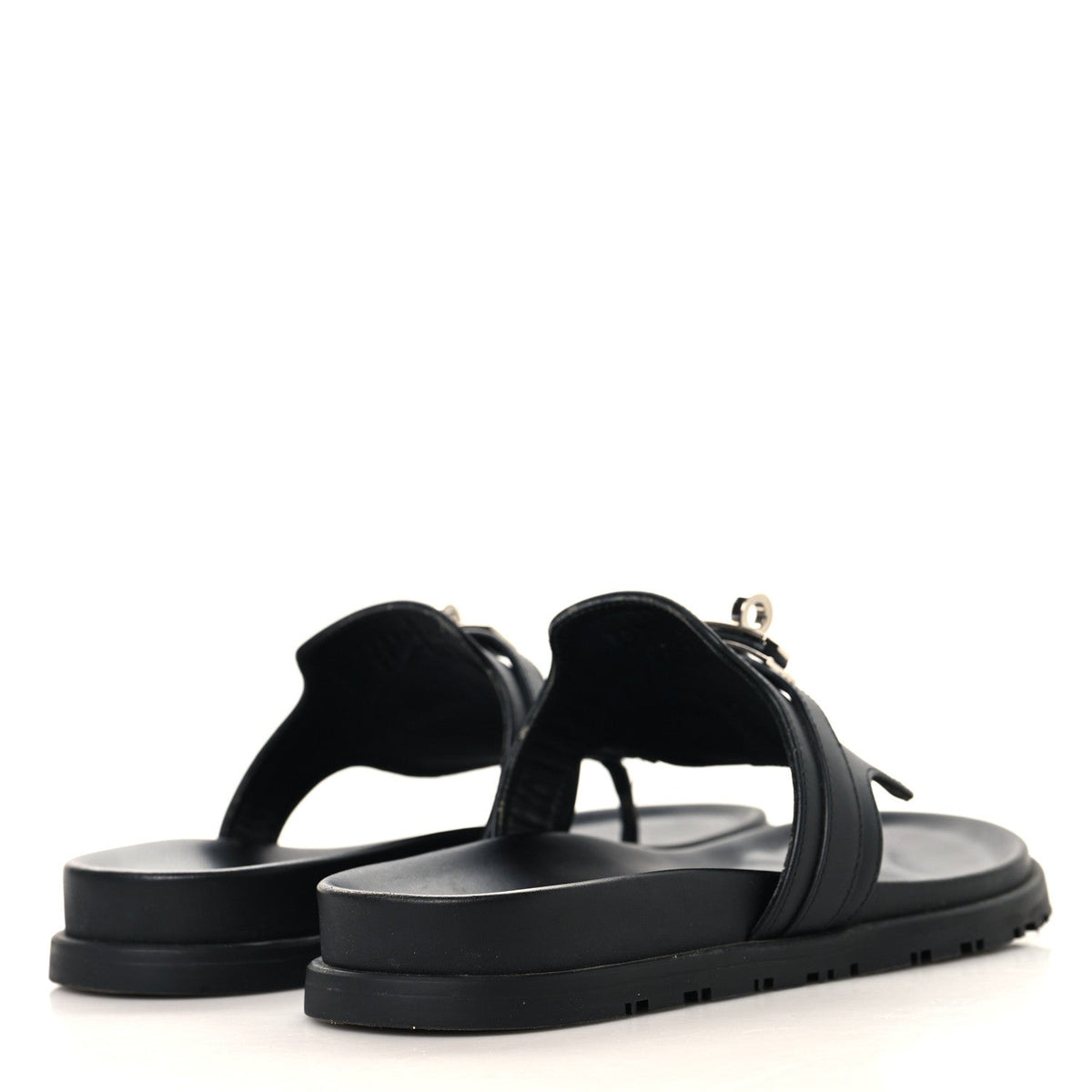 Calfskin Womens Empire Sandals 37.5 Black wholesalehk.shop