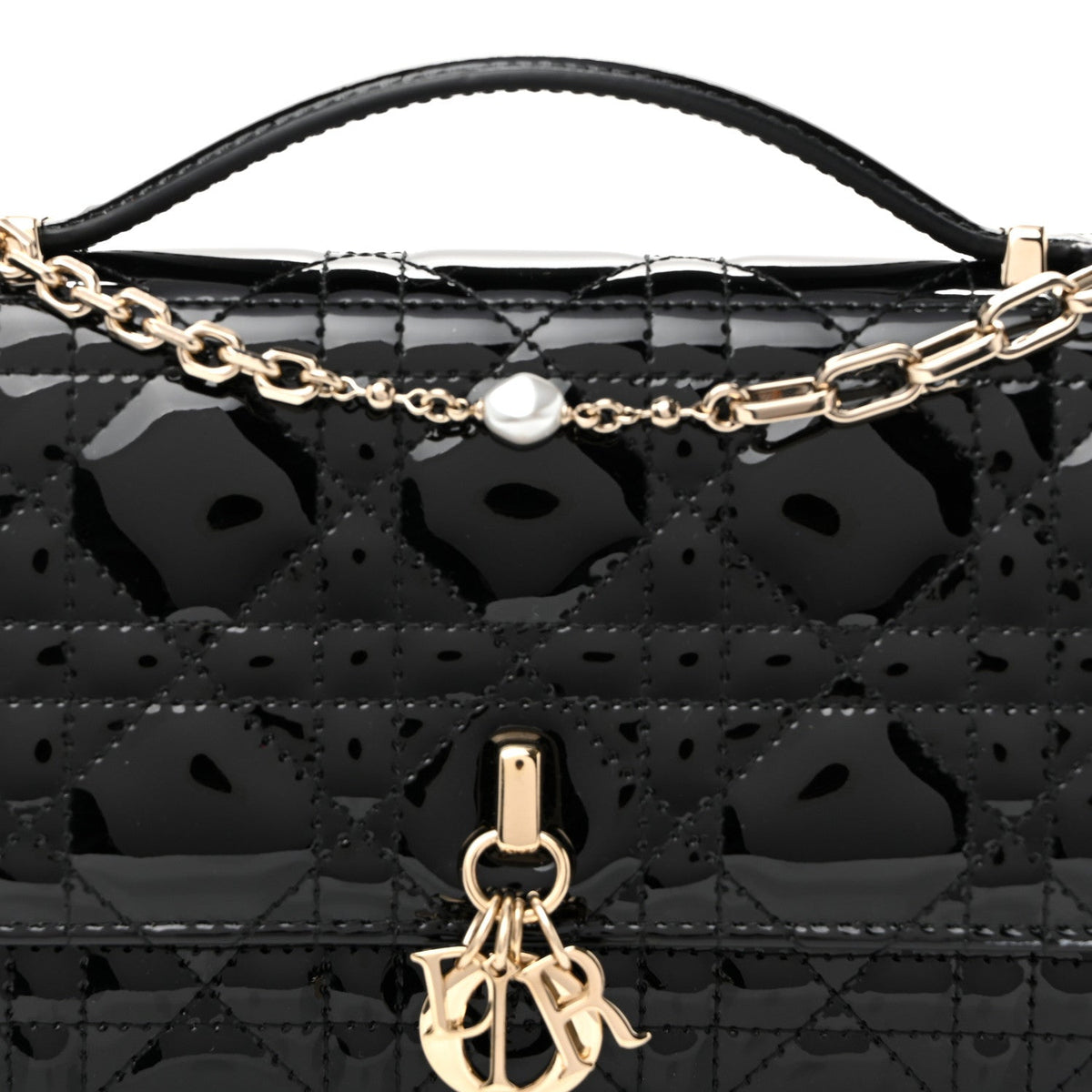 Patent Cannage Mini My Dior Bag Black wholesalehk.shop