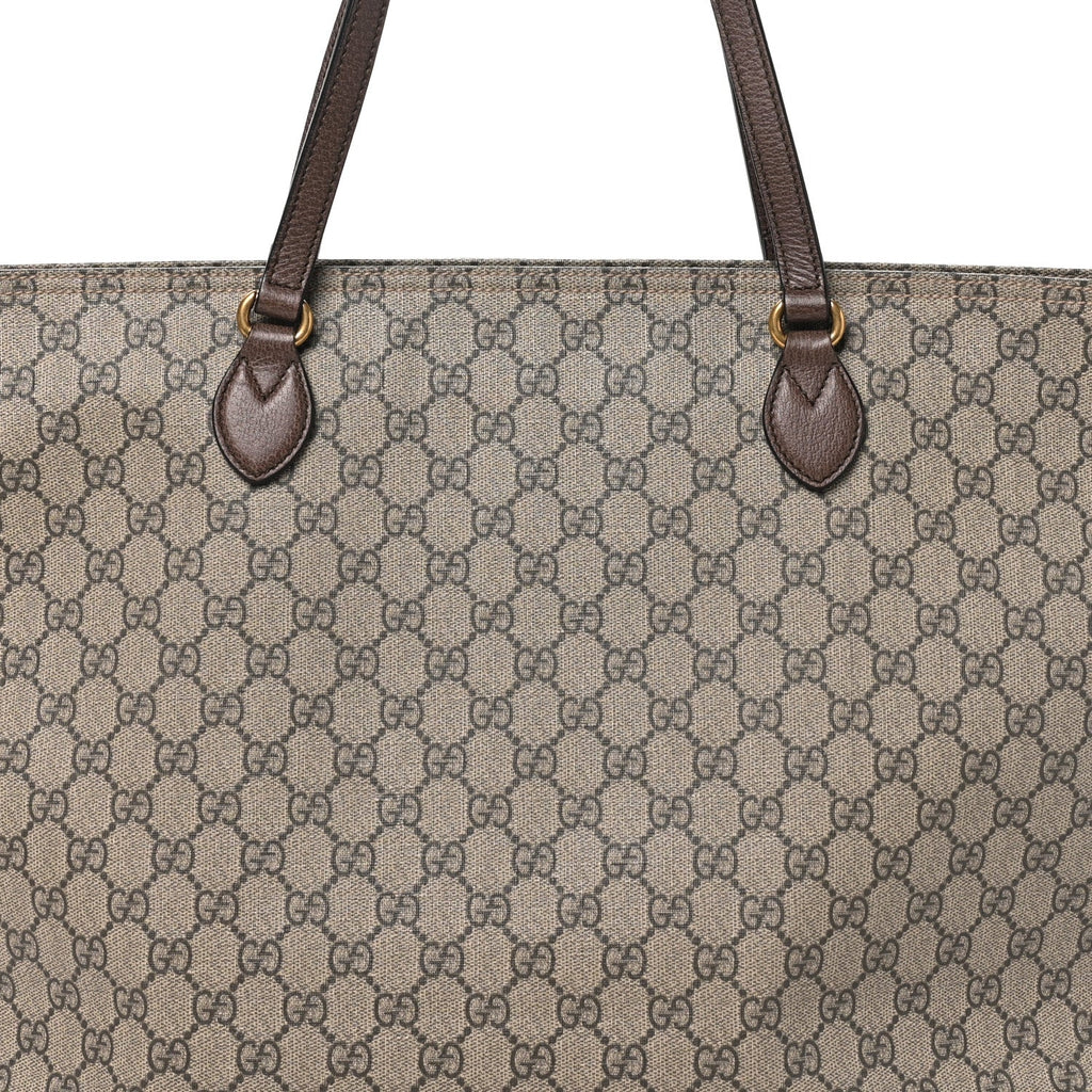 GG Supreme Monogram Medium Ophidia Shopping Tote Ebony wholesalehk.shop
