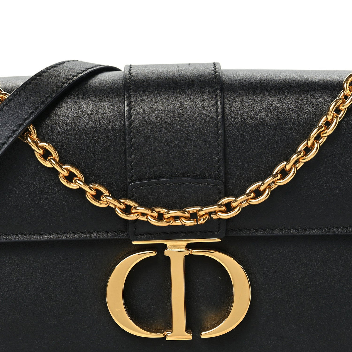 Calfskin 30 Montaigne East West Chain Flap Bag Black wholesalehk.shop