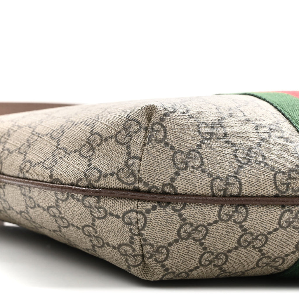 GG Supreme Monogram Web Small Ophidia Half Moon Hobo Brown wholesalehk.shop