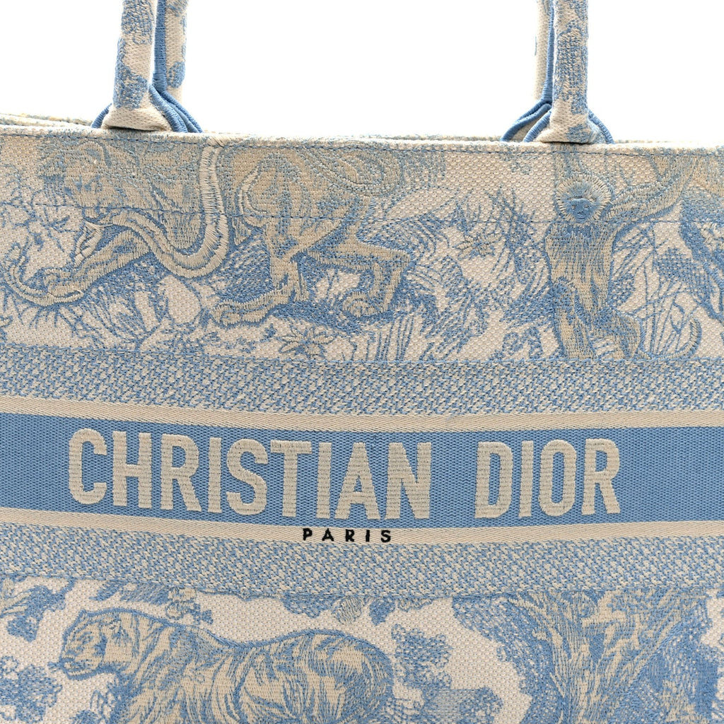 Canvas Embroidered Medium Dioriviera Toile De Jouy Book Tote Light Blue £¨ Direct shipment via from wholesalehk.shop