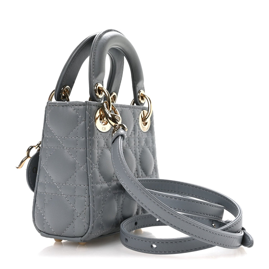 Lambskin Cannage Micro Lady Dior Cloud Blue wholesalehk.shop