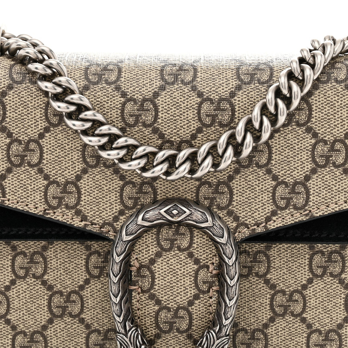 GG Supreme Monogram Mini Dionysus Shoulder Bag Black wholesalehk.shop