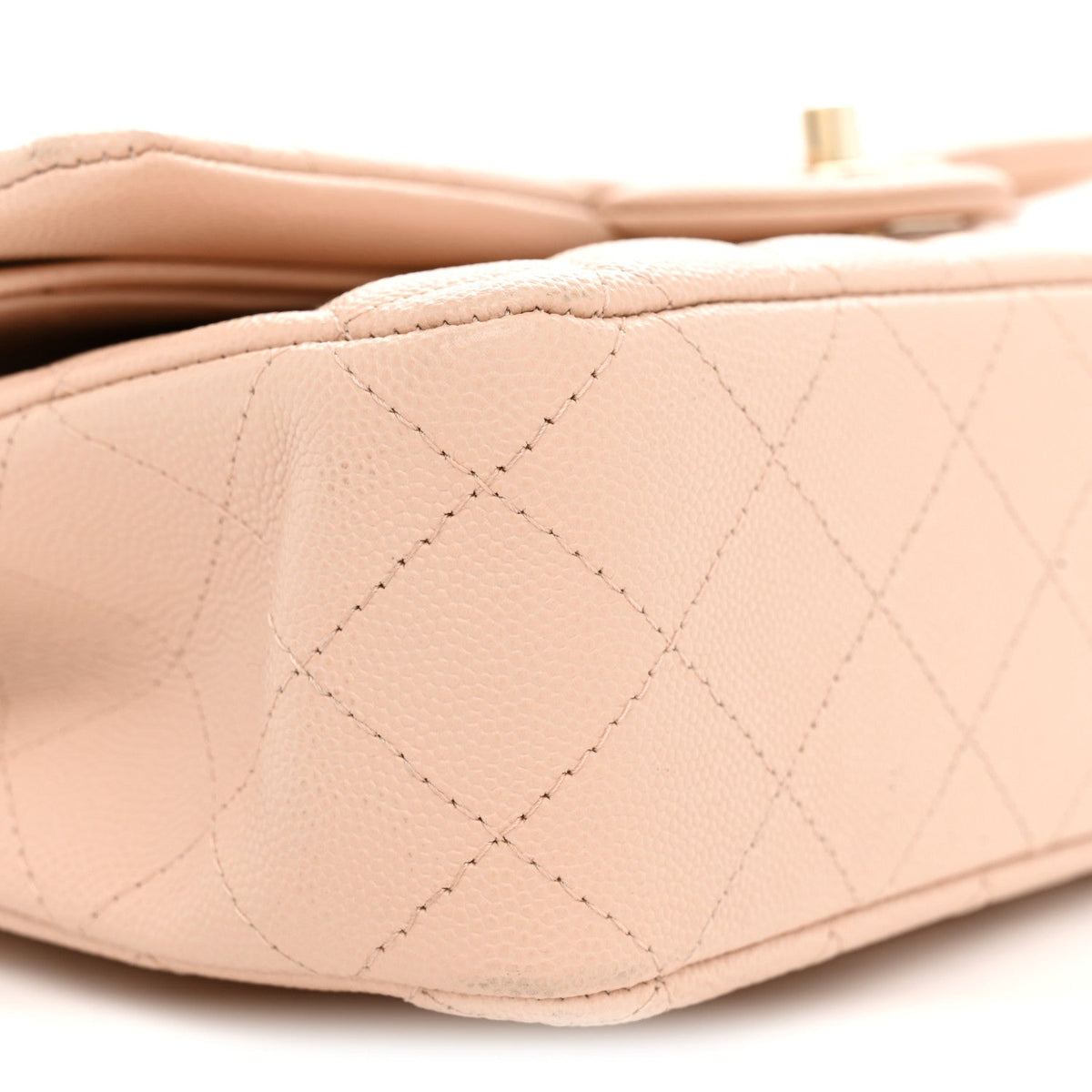 Caviar Quilted Medium Double Flap Light Beige wholesalehk.shop