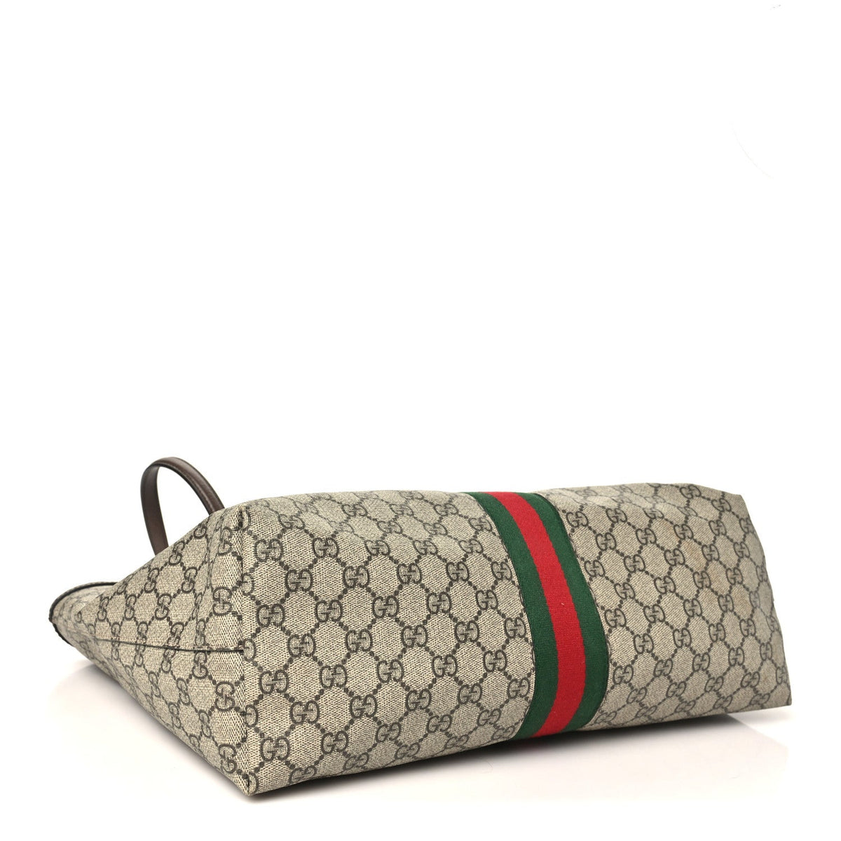 GG Supreme Monogram Textured Calfskin Web Medium Ophidia Shopping Tote Beige Ebony New Acero wholesalehk.shop