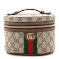 GG Supreme Monogram Textured Calfskin Web Ophidia Vanity Cosmetic Case Beige Ebony New Acero wholesalehk.shop