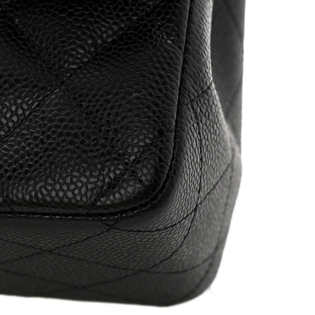 Caviar Quilted Jumbo Double Flap Black wholesalehk.shop