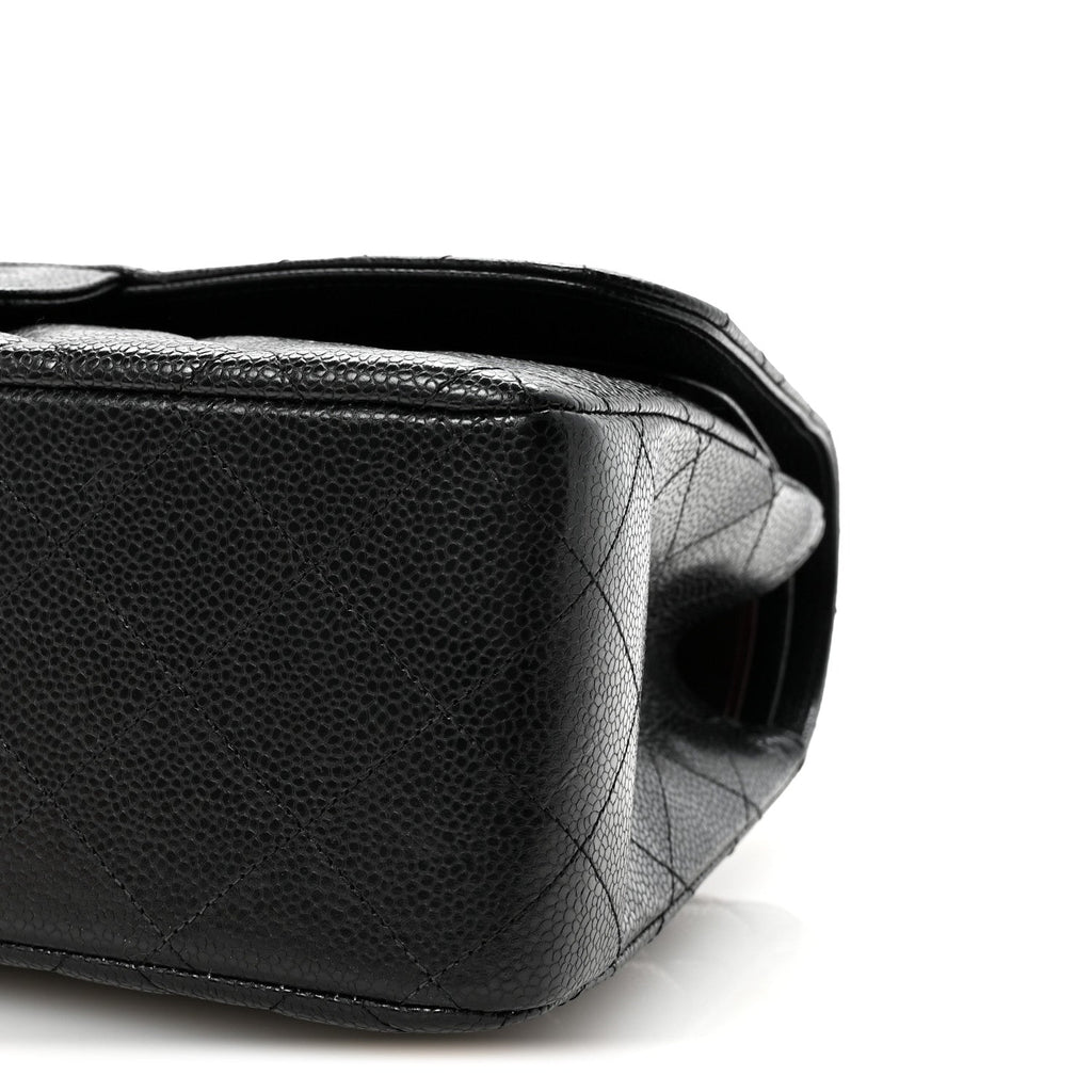 Caviar Quilted Jumbo Double Flap Black wholesalehk.shop