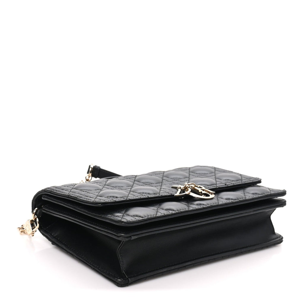 Lambskin Cannage Miss Dior Top Handle Bag Black wholesalehk.shop