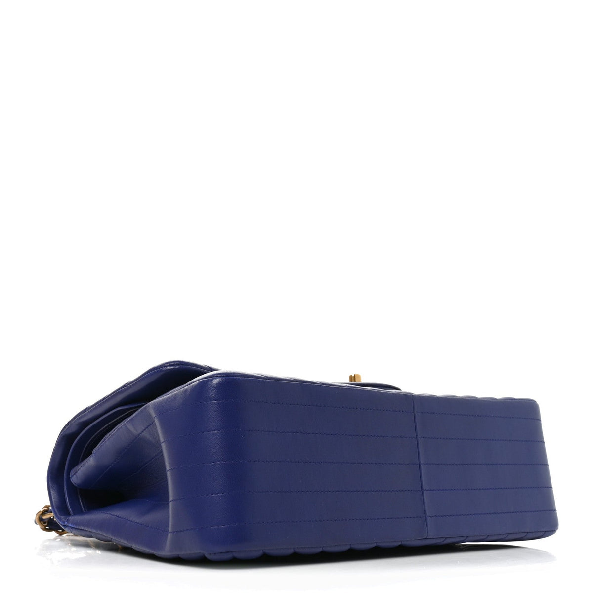 Lambskin Chevron Quilted Jumbo Double Flap Navy Blue wholesalehk.shop