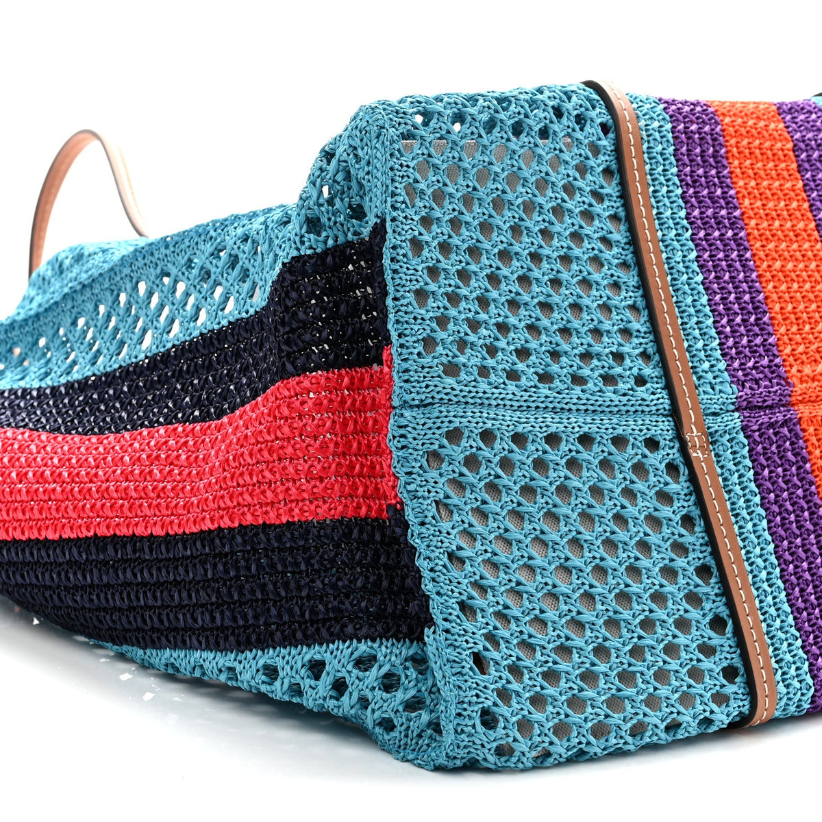 Raffia Web Woven Interlocking G Tote Blue Multicolor wholesalehk.shop