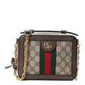GG Supreme Monogram Mini Ophidia Top Handle Shoulder Bag Brown wholesalehk.shop
