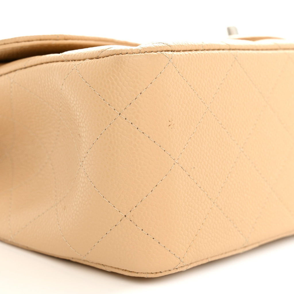 Caviar Quilted Jumbo Double Flap Light Beige wholesalehk.shop