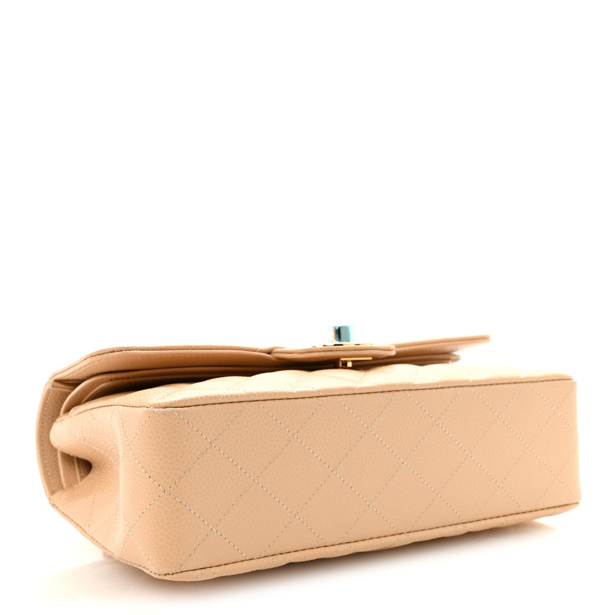 Caviar Quilted Small Double Flap Beige wholesalehk.shop