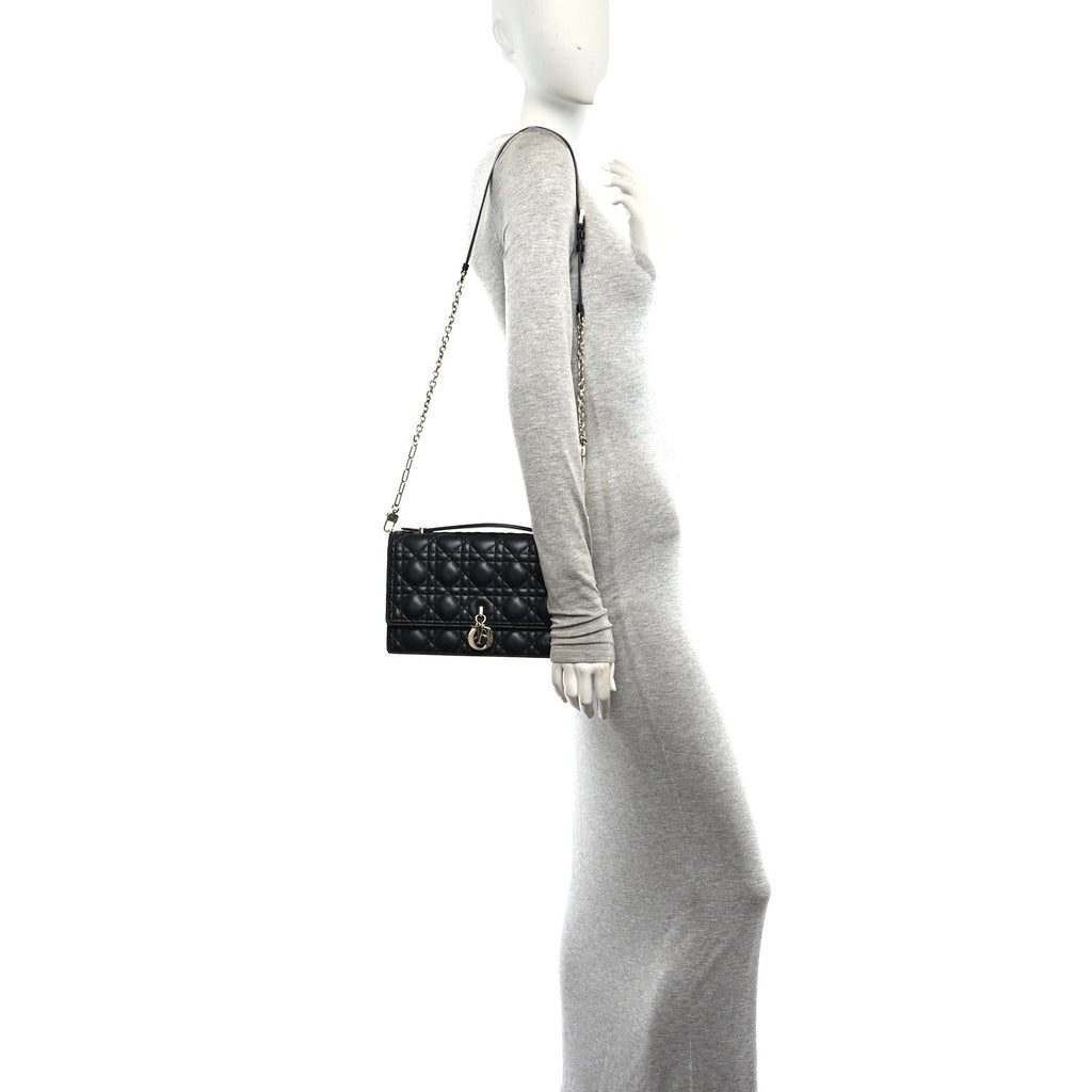 Lambskin Cannage Miss Dior Top Handle Bag Black wholesalehk.shop