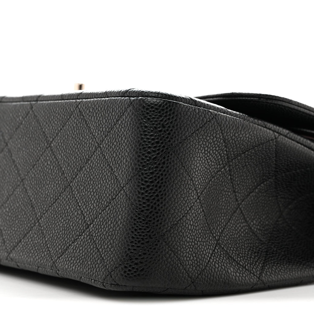 Caviar Quilted Jumbo Double Flap Black wholesalehk.shop