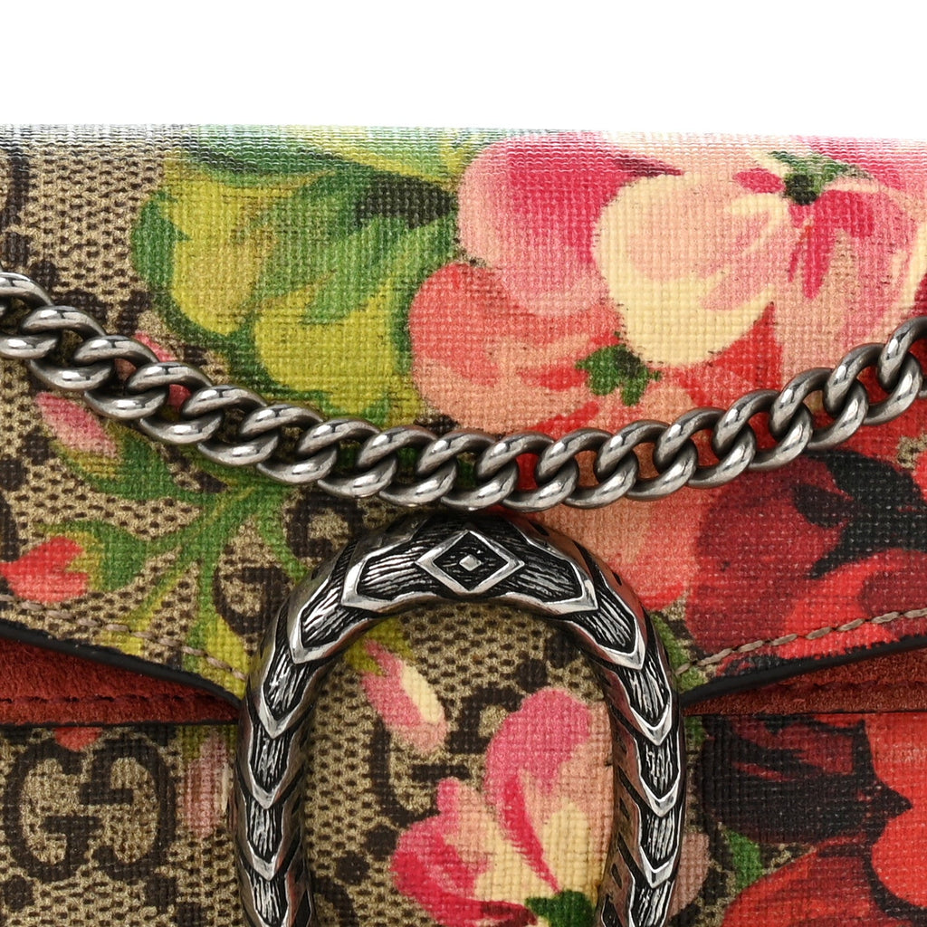 GG Supreme Monogram Blooms Super Mini Dionysus Shoulder Bag Beige Multicolor Dry Rose wholesalehk.shop