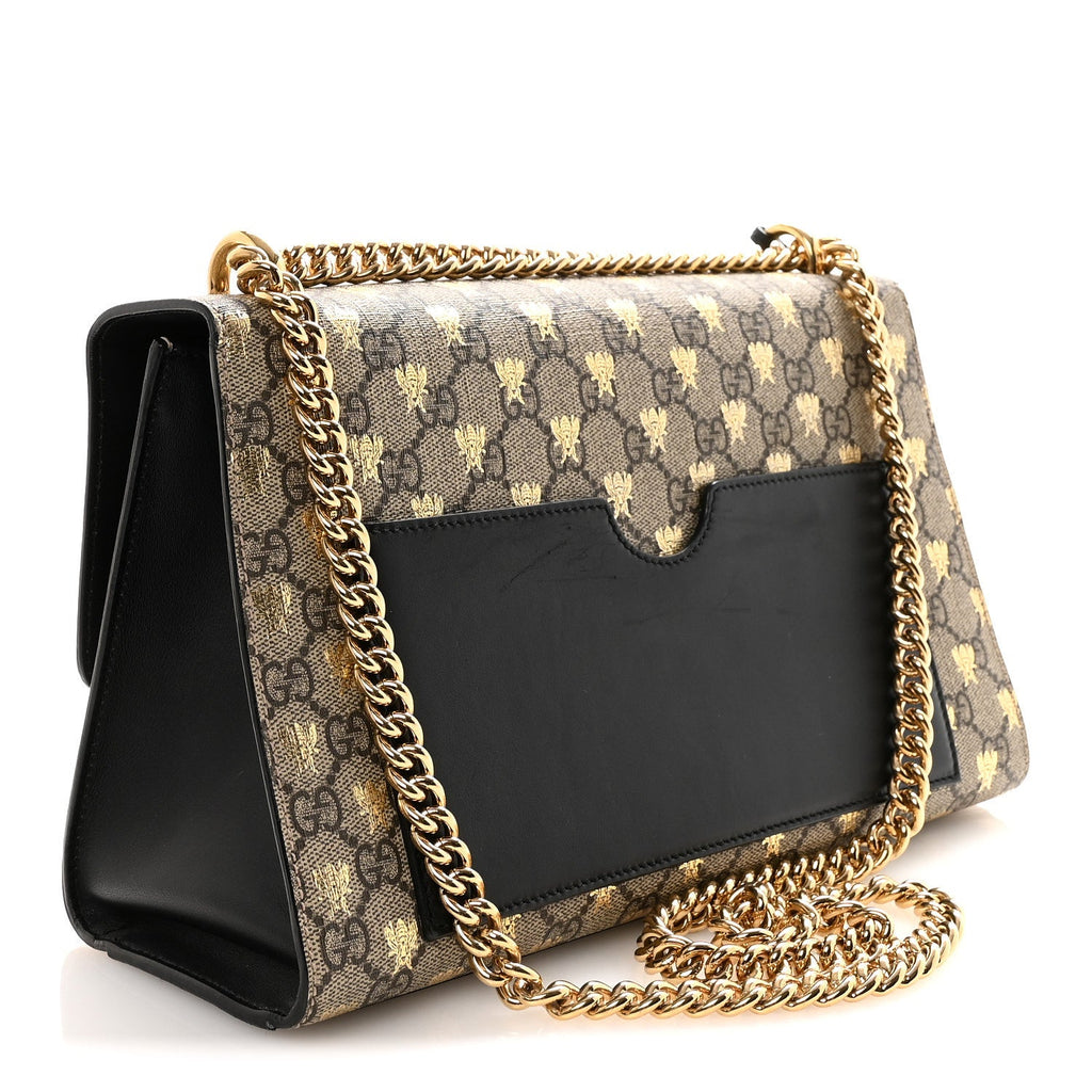 GG Supreme Monogram Bees Medium Padlock Shoulder Bag Beige Oro Black £¨ Direct shipment via from wholesalehk.shop