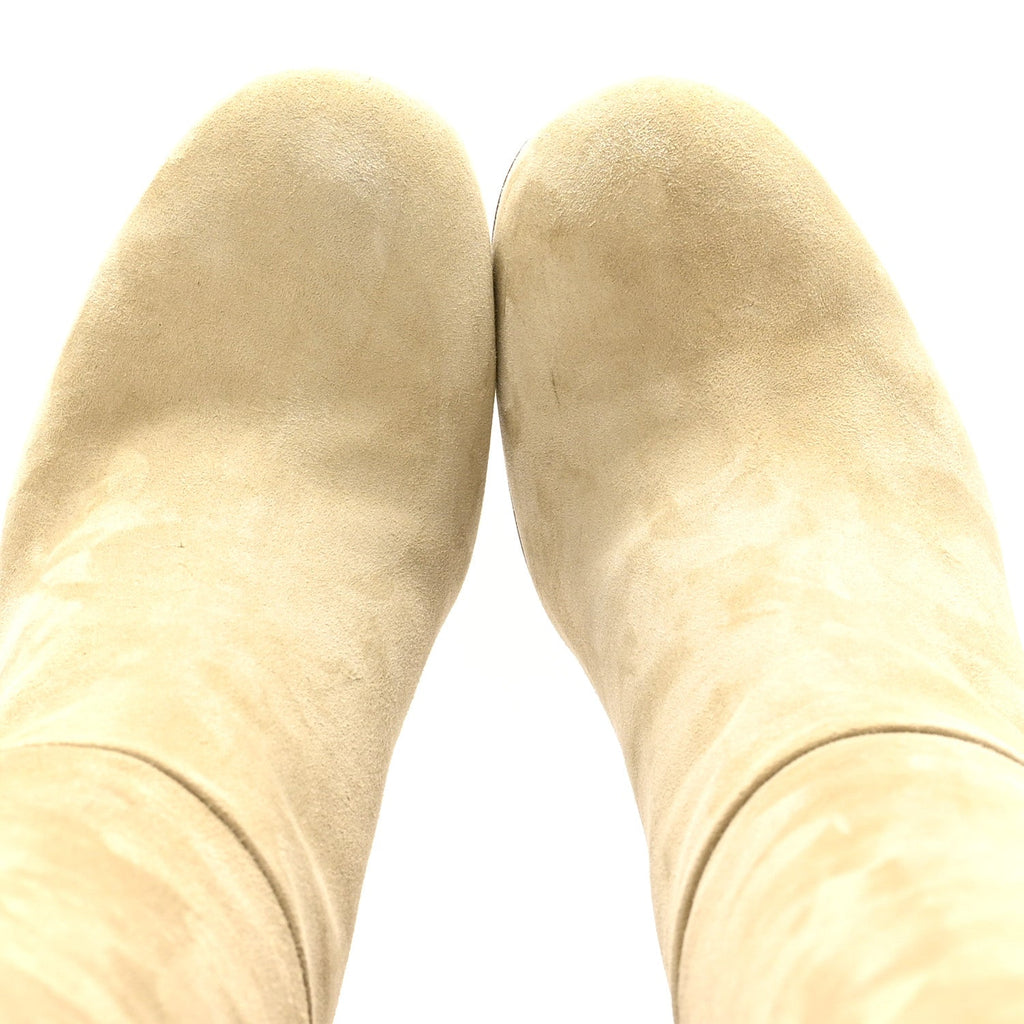 Suede Calfskin Lisiere 90 Boots 38 Beige Lin wholesalehk.shop