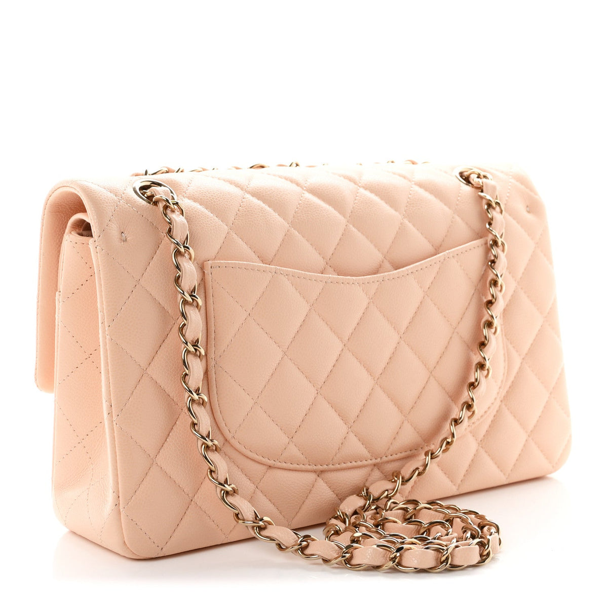 Caviar Quilted Medium Double Flap Light Pink wholesalehk.shop