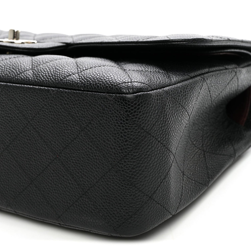 Caviar Quilted Jumbo Double Flap Black wholesalehk.shop